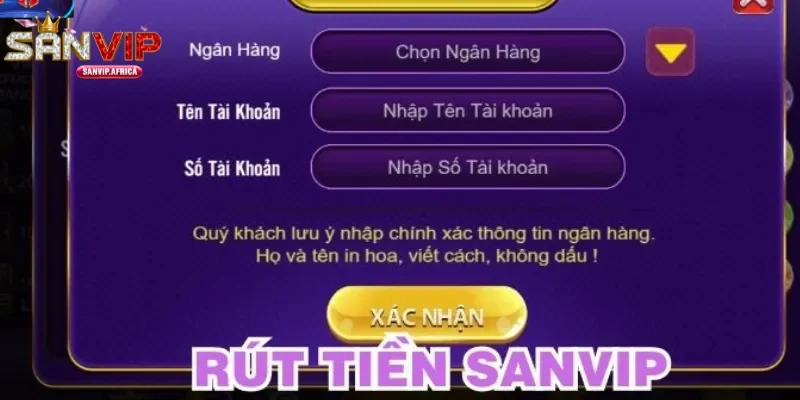 Liên hệ hỗ trợ nếu rút tiền chậm SanVip